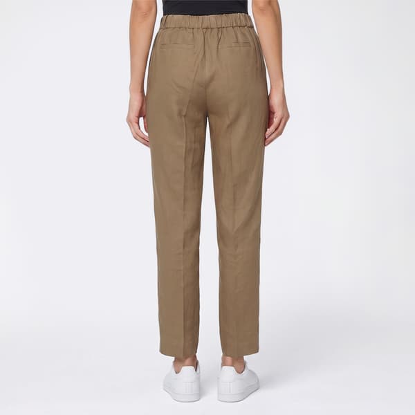 Womens Kasper Pull On Linen Straight Leg Dress Pants