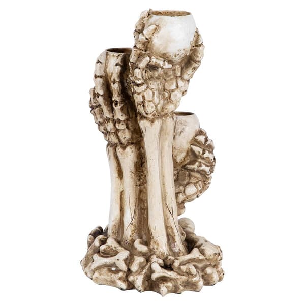 Northlight Seasonal 12in. Triple Skulls Halloween Candle Holder