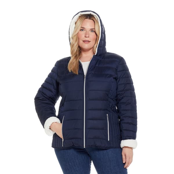 Plus Size Weatherproof Sherpa Lined Puffer Jacket Boscov s