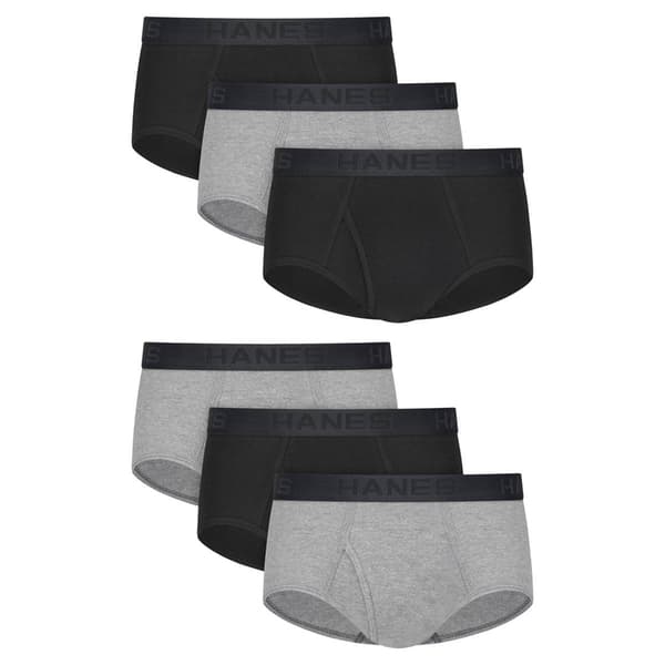 Mens Hanes Ultimate® Core 6pk. Briefs - Black/Grey
