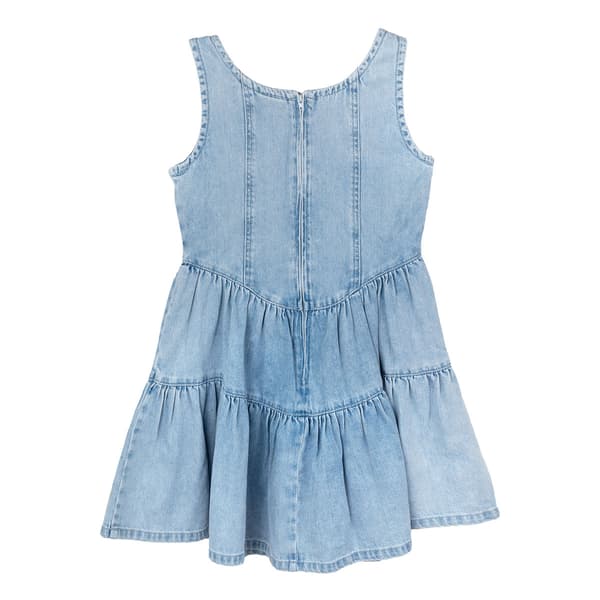 Girls &#40;7-16&#41; Rare Editions Sleeveless Denim Mock Corset Dress