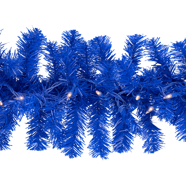 Northlight 9ft. Pre-Lit Royal Blue Pine Christmas Garland