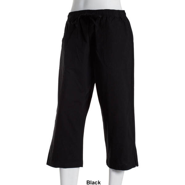 Plus Size Jordana Rose Solid Basic Split Hem Capri Pants