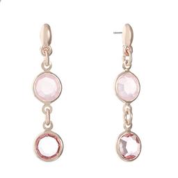 Gloria Vanderbilt Rose Gold & Pink Linear Drop Earrings