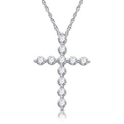 Nova Star(R) 1/2ctw. Lab Grown Diamond White Gold Cross Pendant