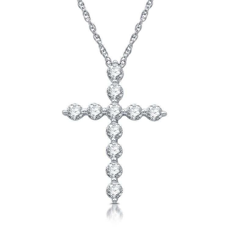 Nova Star(R) 1/2ctw. Lab Grown Diamond White Gold Cross Pendant