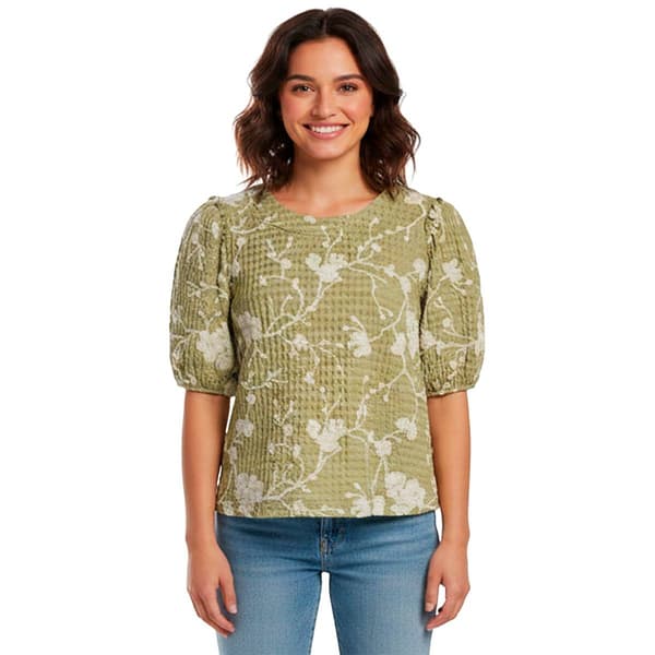 Petite Zac & Rachel Embroidered Floral Balloon Sleeve Blouse