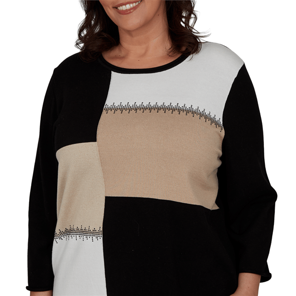Plus Size Alfred Dunner Travel Advisory Color Block Sweater