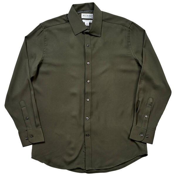 Mens Bill Blass Double Twill Dress Shirt - Dark Olive - image 