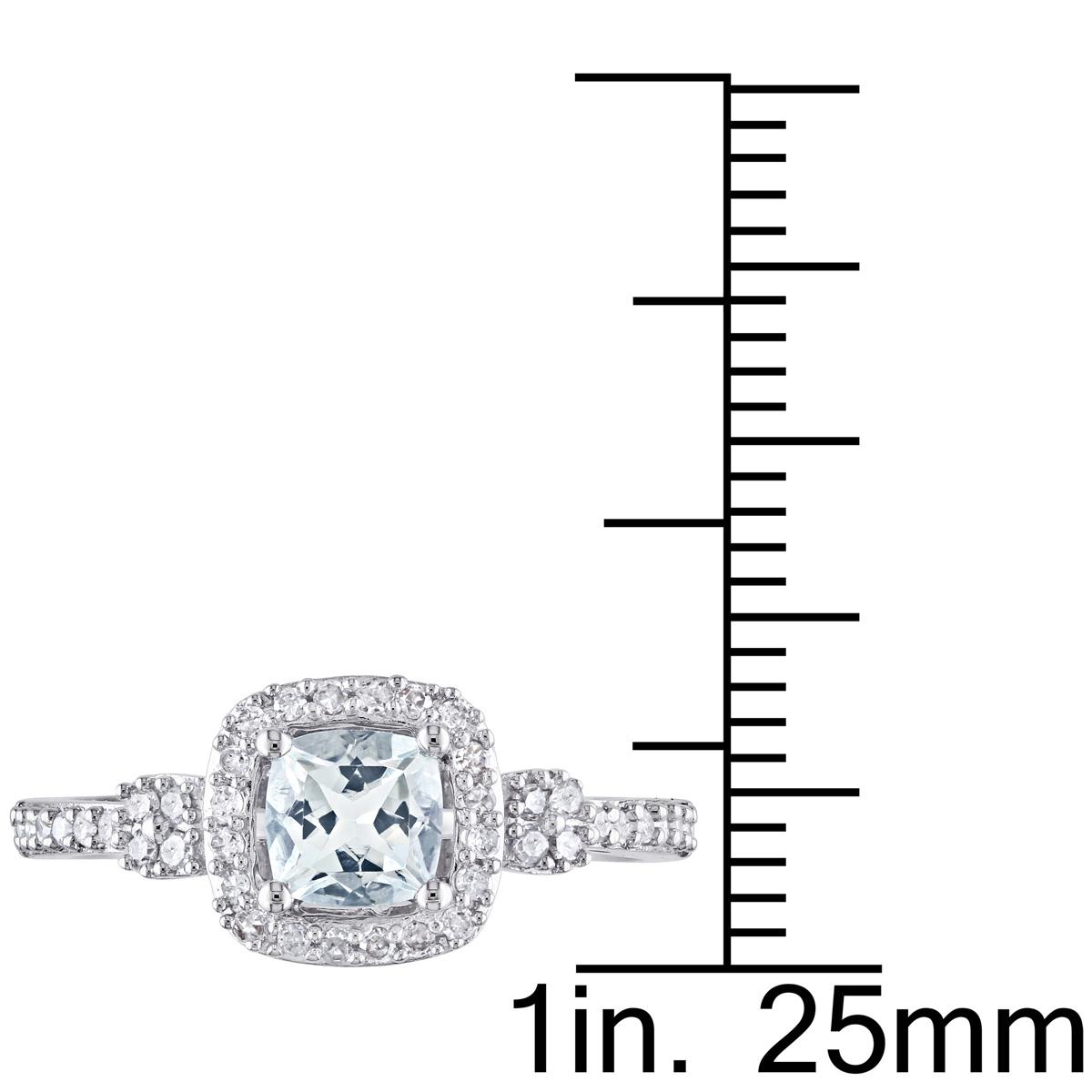 Gemstones Classics™ 10kt. White Gold Cushion Cut Aquamarine Ring