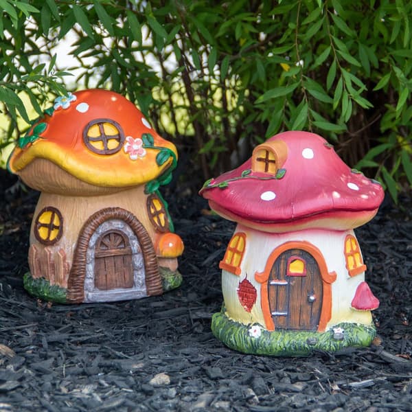 Northlight Seasonal Mushroom House Outdoor Garden Statue
