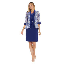 Womens R&M Richards Long Sleeve Print Jacket w/Dress