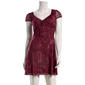 Juniors 7th & Hudson Mesh Cap Sleeve Sweetheart Skater Dress- Red - image 2