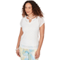 Petite Hearts of Palm Aqua Fresh Honeycomb Mesh Blouse - image 3