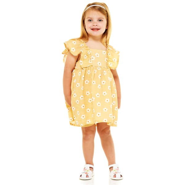 Toddler Girl Emily & Oliver Gauze 3pc. Floral Gauze Dress Set - image 