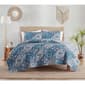 Indigo Ink White Denin Blue Reversible Medallion Boho Quilt Set - image 1