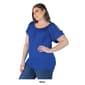Plus Size 24/7 Comfort Apparel Short Sleeve Split Shoulder Blouse - image 6