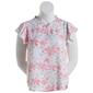 Womens Preswick & Moore Pastel Floral Print Ruffle Sleeve Blouse - image 1