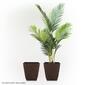 Alpine 17in. Brown Stone-Look Squared Planters - Set of 2 - image 2