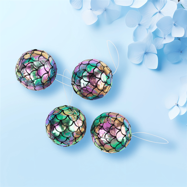 Northlight 4ct. Mermaid Iridescent Christmas Ball Ornaments