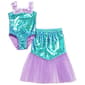 Toddler Girl Floatimini Mermaid & Floral Foil One Piece Swimset - image 1