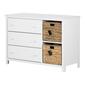 South Shore Cotton Candy Pure White 3-Drawer Dresser w/Baskets - image 1