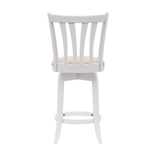 HH2 Home Savana White Wood Swivel Counter Height Stool