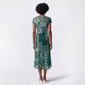 Womens Robbie Bee Short Sleeve Patchwork Midi Dress - image 2