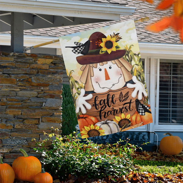 Northlight Scarecrow "Fall Harvest" House Flag