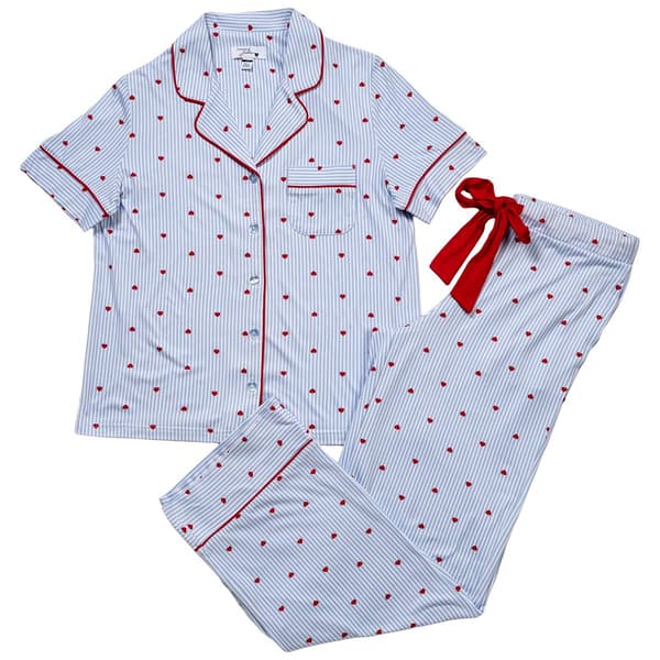 Womens Dreaming of Jules Short Sleeve Heart Pajama Set - image 
