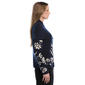 Womens Rafaella® Long Sleeve Floral Jacquard Mock Neck Sweater - image 3