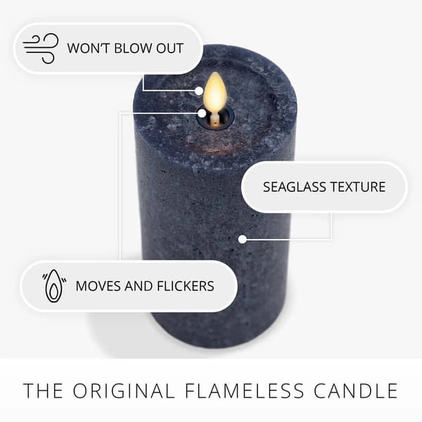 Luminaria 3x6.5 Sea Glass Fameless Pillar Candle
