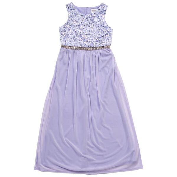 Girls &#40;7-16&#41; Tween Diva Sequin Bodice Chiffon Maxi Skirt Dress - image 