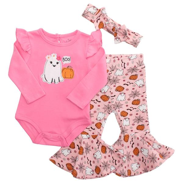 Baby Girl (3-9M) Baby Essentials 3pc. Ghost Boo Layette Set - image 