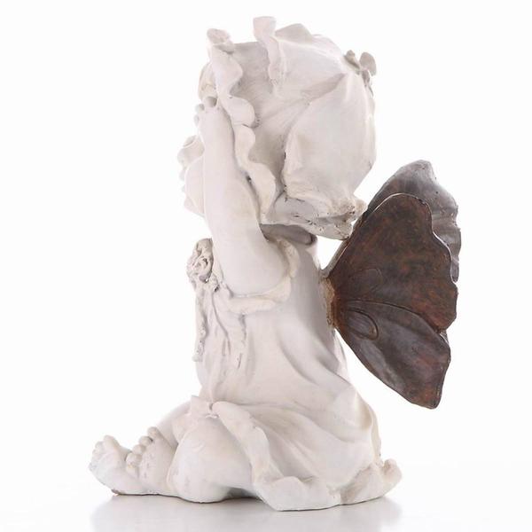 Hi-Line Gift Baby Fairy w/ Hands on Her Face Garden Statue