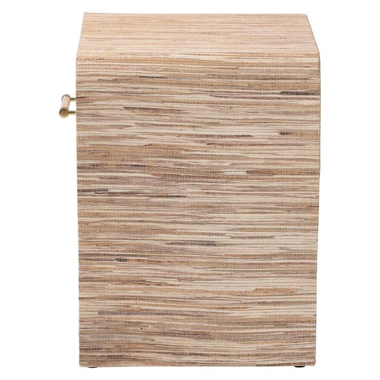 bali & pari Callan Bohemian Woven Natural Grasscloth Nightstand