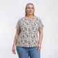 Plus Size Hasting & Smith Short Sleeve Smock Shoulder Floral Tee - image 3