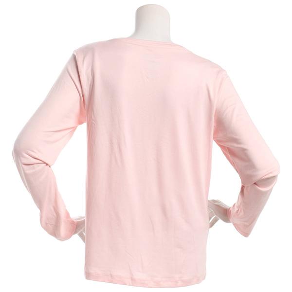 Womens Pillow Talk Long Sleeve Solid V-Neck Pajama Top