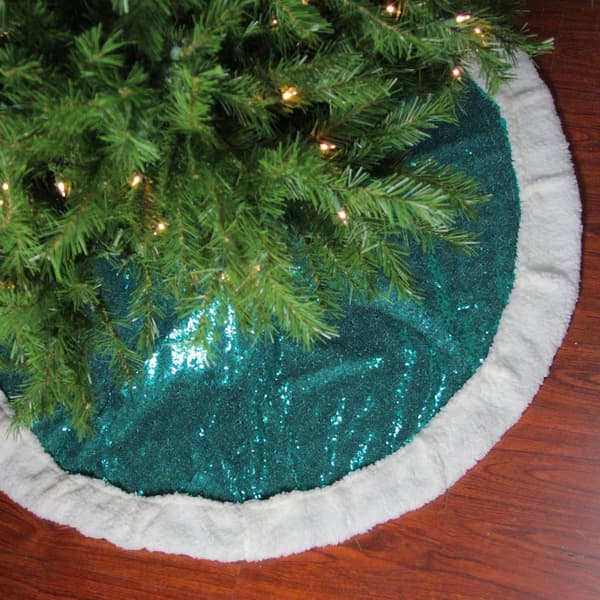 Northlight 47in. Green Paillette Sequins Christmas Tree Skirt