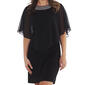 Plus Size MSK Bead Trim Chiffon Overlay Dress - image 3