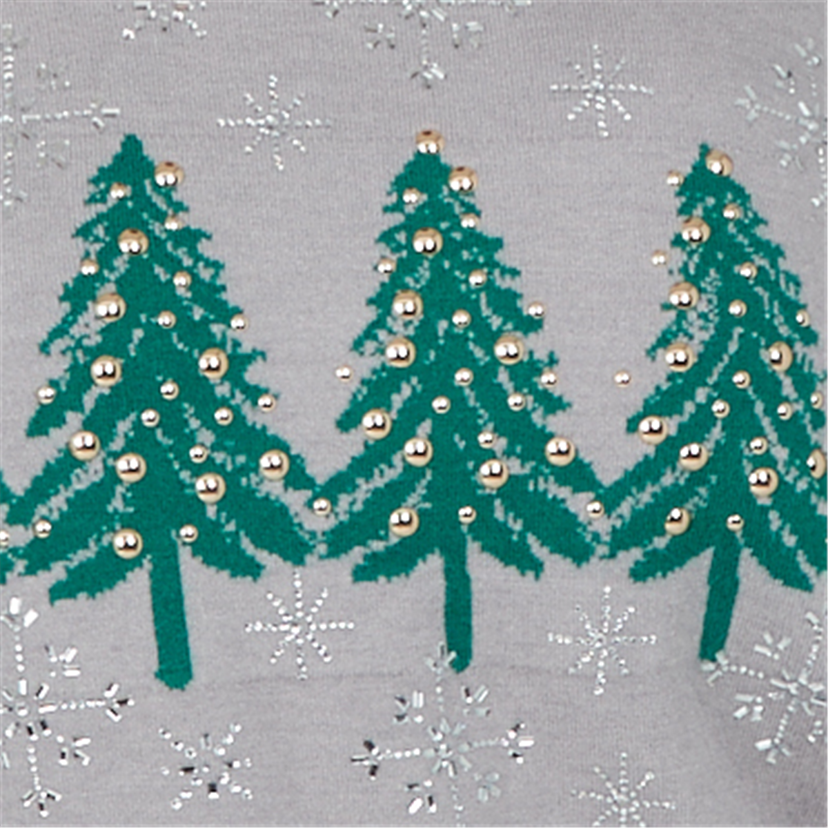 Womens Ruby Rd. Happy Holidays Embellished Trees Sweater
