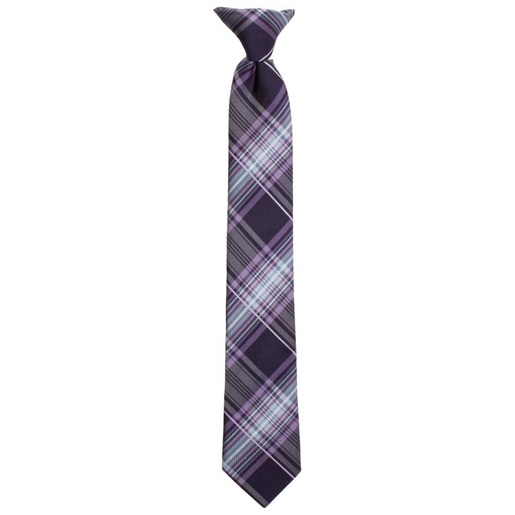 Boys Bill Blass Clip On Tie - Purple