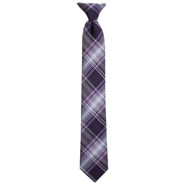 Boys Bill Blass Clip On Tie - Purple - image 