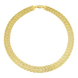 Gold Over Sterling Braided Chain Necklace