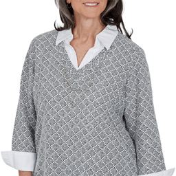 Womens Alfred Dunner Vail Diamond Texture Two in One Blouse