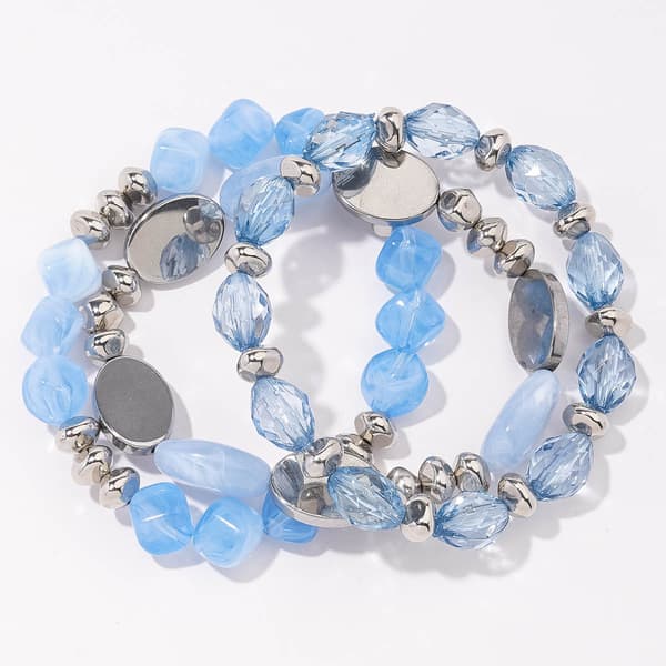 Ashley Cooper(tm) 3pc. Chunky  Blue Tone Bracelet Set - image 