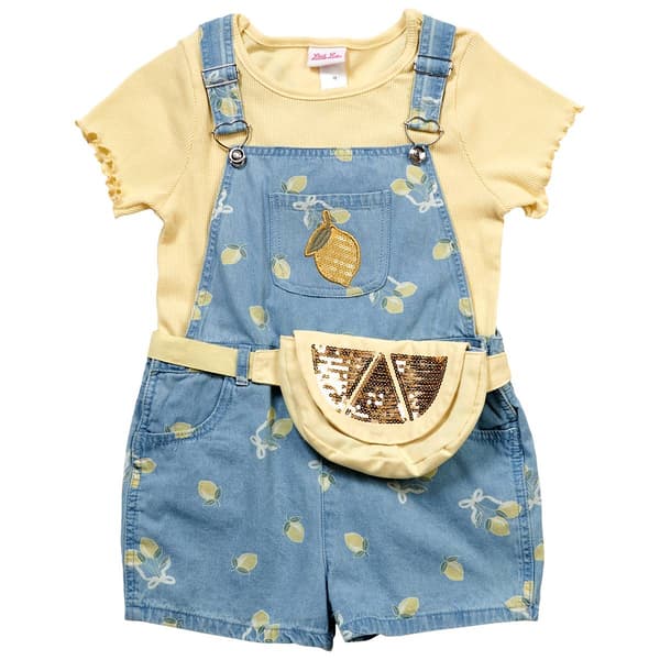 Girls (7-12) Little Lass(R) Ribbed Top & Lemon Jumper w/ Belt Bag - image 