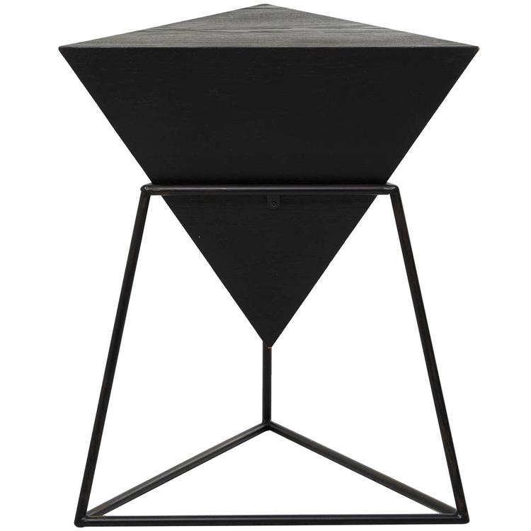 9th & Pike® Black Metal and Wood Modern Accent Table