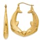 Gold Classics(tm) 21mm. 14k Polished Dolphins Hoop Earrings - image 1