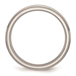 Mens Gentlemen's Classics™ Steel Ridged Edge Wedding Band
